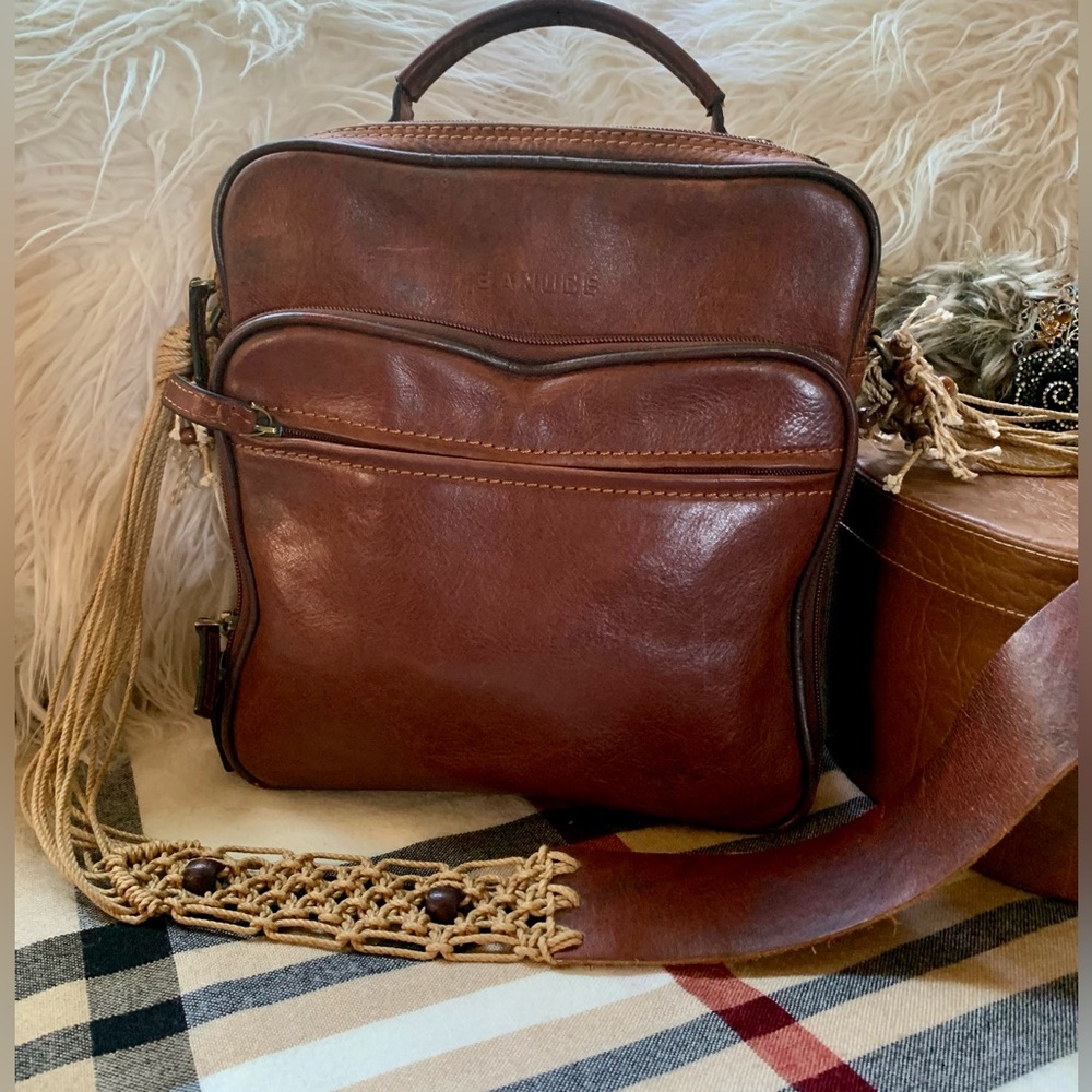 BANUCE👜work travel bag👜brown 👜VARIOS COMPARTIMENTOS 👜#BN3